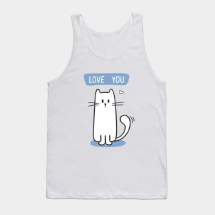 Cat with Love you phrase Tank Top